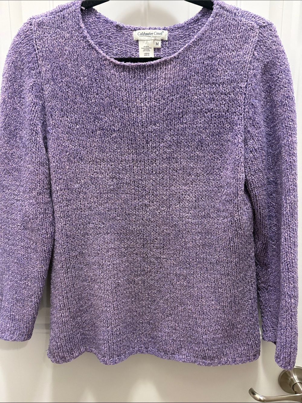Coldwater Creek Lavender Chenille Crew Neck Sweater